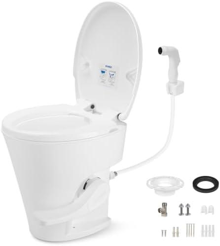 Kohree RV Toilet, 18.5" Residential Comfort Height | Soft Close Seat & Cover, Deeper Bowl & Longer Seat, Efficient Gravity Flush System, Foot Pedal Operation