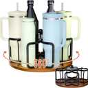 MAYtobe Water Bottle Organizer for Stanley 40/36/30/20 oz Tumbler, Stanley Cup Holder, Rotatable Cup 6-Cup Storage Rack for Stanley, Bottle Organizer, Ideal Presnent, Black