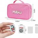 American Mahjong Tile Set, 166 White Mahjong Tiles 1.2 inch with Carrying Bag and 3 Dices, Portable Cute Mahjong Game for Travel, Family Game Night