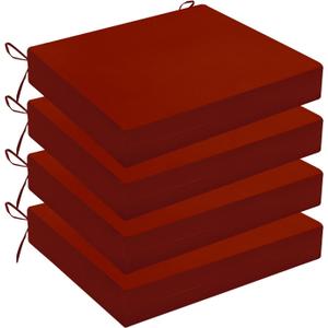 Outdoor Chair Cushions for Patio Furniture - Outdoor Cushions for Chairs - Water Resistant Patio Chair Cushions Set of 4, 18.5"X16"X3", Brick Red