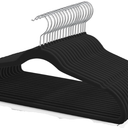 HOUSE DAY Premium Velvet Hangers 15 Pack Black, Non-Slip Flocked Felt Hangers, Sturdy Clothes Hangers with 360° Rotatable Hook, Heavy Duty Coat Hanger, Durable Slim Hanger for Closet Space Saving One broken