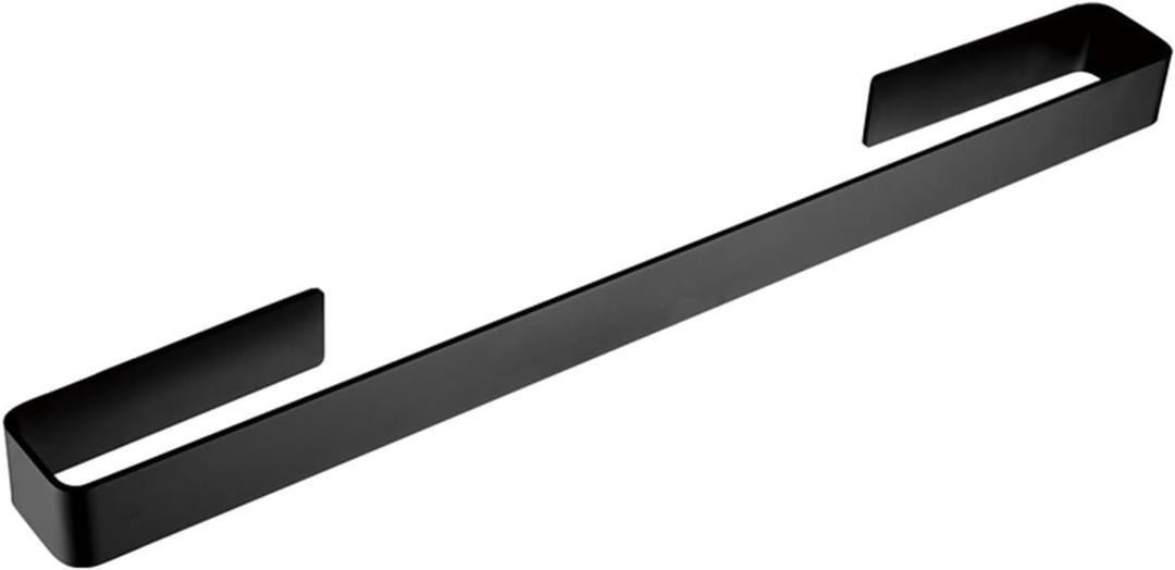 KETTEL Aluminum Bathroom Accessories SetStainless Steel Bathroom Hardware No Drill Toilet Brush Holder Ceramic Roll Paper Holder Black Robe Hook Towel Holder (Color : Towel Bar)