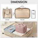 Travel Makeup Bag Women's Large Capacity Cosmetic Portable Organizer Large Opening Waterproof Storage Toiletry Bags Vertical Free-Standing Brush Holder for Easy Access Copper