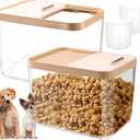2 Pack Airtight Dog Food Storage Container, Holds 10Lbs, Pet Cat Food Container Clear Storage Bin with Locking Lid & 2 Measuring Scoops for Dog Cat Bird and Other Pet