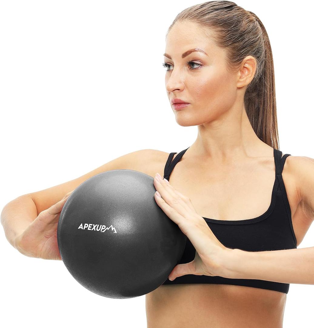 APEXUP Yoga & Pilates Ball - Anti Slip Heavy Duty Gym Ball for Fitness, Balance & Core Workout (XXS (9") 23cm, Black)