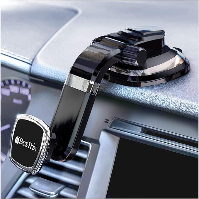 BESTRIX Phone Holder for Car, Magnetic Car Phone Mount | Dashboard Car Phone Holder Compatible with iPhone 15, 14,13,12,11Pro,Xr,XS Pro MAX Galaxy S24 23 22 21 20 Ultra Note S8 S9 S10 & All Smartphone