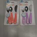 Munchkin Splash Toddler Fork, Knife and Spoon Utensil Set, 2 Pack, Pink/Purple