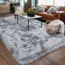 Rugs for Living Room 5x7, Soft Shaggy Modern Shag Area Rug for Bedroom, Upgrade Non-Slip Plush Fluffy Carpet for Kids Boys Girls Room Home Decor Aesthetic, Light Grey