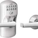 SCHLAGE FE575 PLY 626 ELA Plymouth Keypad Entry with Auto-Lock and Elan Levers, Brushed Chrome