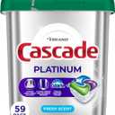 Cascade Platinum Dishwasher Pods, Dishwasher Detergent, Dish Detergent Soap, Fresh, 59 Count