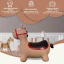 Brown Donkey Bounce & Ride-on Inflatable Hopper Toddler Toy with Pump