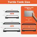 AZV All In One Turtle Tank Kit,PC Large Aquarium,Red Eared Slider Aquatic for Baby Tortoise,Fishes and Amphibians,Include Basking Platform*1,Filter*1,Filter Plates*2,Plants*2,UVB Lamp*1,Bulb*1,Stone*1