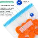 Sous Vide Bags 31 Pcs (24 Pcs Vacuum Zipper Bags & 2 Seal Clips & 5 Air Valves),Reusable BPA Free Vacuum Sealer Bags Vacuum Food Storage Bags for Cooking/Food Storage/Microwave Heating