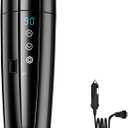 Portable Electric Car Kettle, 12V/24V Car Heating Cup, Stainless Steel Heated Travel Mug, Car Smart Temperature Control Electric Kettle, for Coffee Tea Milk, 400ML