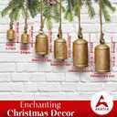 AKATVA Large Christmas Bells for Decoration  Cow Bells for Rustic Christmas Decor  Gold Bells for Christmas Decorations  Vintage Christmas Decor  Rustic Bells on Rope  Set of 6 Pieces