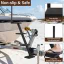 Boat Trailer Steps 4 Step with Anti-Slip Mat & Safety Handrail, Universal Fit Boat Trailer Tongue Steps, Heavy Duty Boat Steps, Easy Installation