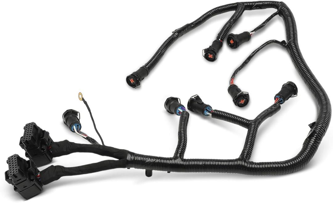 A-Premium Fuel Injector Module Wiring Harness Compatible with Ford F-250 F-350 F-450 F-550 Super Duty, F-650, F-750, Excursion, 2004, 6.0L