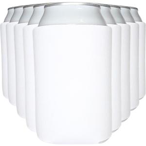 TahoeBay Blank Beer Can Cooler Sleeves (12-Pack) Bulk Sublimation Blanks for Vinyl Plain Soft Foam Can Sleeves Coolers for Soda Cans & Bottles Black, White, Assorted Solid Color (White)