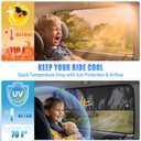 ZATOOTO Car Window Shade for Baby 2Pack Car Window Cover for Back Windows Half Blackout & Half See-Through Magnetic Caw Window Sun Shade with Suction Cup Car Curtain Sun Screen for Heat UV Ray Privacy