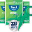 Oral-B Glide Mint Dental Floss Picks with Long Lasting Scope Flavor, 3 Pack of 75 Picks (225 Total)