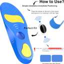 RFUNGUANGO Airtag Shoe Insert Kids, Insoles for Airtag Hidden Holder, Tracker Devise Case for Kids, Comfortable Inserts for Shoes, Upgraded Insole (Blue, 9.25-9.84IN Men 5.5/W's 7.5-M's7/W's 9)