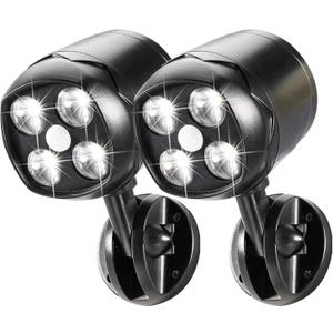 Battery Operated Outdoor Motion Sensor Light, 600LM 6000K Waterproof Wide-Angle Detection Auto On/Off Wall Light, for Garage, Yard, Front Door, Stair and Driveway (2 Packs)