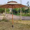 Patio Umbrella Stand for 1.2''-2.2'' Pole, Lawn Design with Ground Spike Fixing, Easy to Carry, Table Umbrella Base for Multiple Scenes, Garden/Deck/Porch.