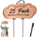 Metal Plant Labels,Tall Outdoor Garden Markers for Flower, Fruit and Vegetable, 304 Stainless Steel Weatherproof Signs (25 Packs, 4" x 1.9", Gold)