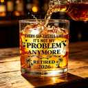 Retirement Gifts for Men 2026 2 Pack Retirement Glass Whiskey Gift for Coworker, Dad, Grandpa, Friend or Colleague, Goodbye & Farewell Gift, Black