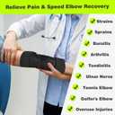 2 x Cubital Tunnel Elbow Brace for Women&Men, Tennis Elbow Brace with Compression Sleeve Immobilizer, Comfortable Night Elbow Support, Elbow Splint for Tendonitis, Ulnar Nerve Entrapment, Sleeping (One Size, Black)