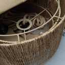 Plug-in Woven Pendant Light - Jute Hanging Lamp Shade with Adjustable Cord, Boho Light Fixture for Bedroom, Kitchen, Dining Room (Bulb Not Included) (Tassel)