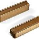 Goo-Ki 5.04" c-c Cabinet Cup Pulls Antique Brass Bin Cup Drawer Pulls, 4 Pack Vintage Brass Cabinets Handles Zinc Alloy Kitchen Solid Hardware