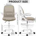 Drafting Chair Tall Office Chair with Flip-up Armrests, Adjustable Height, and Enhanced Lumbar Support - Ergonomic Rolling Stool, Back Support, and Adjustable Foot Rest Ring for Standing Desk Khaki, 934W-Z