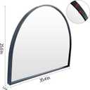 WAMIRRO Minimalist Black Arched Mirror,Large Farmhouse Bathroom Fireplace Mantel Horizontal Wide Arch Mirrors for Entryway/Living Room 26"X36"