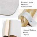 Faux Leather 100% Waterproof Oil-Proof Wipeable Heat Resistant Vinyl Placemats Set of 6 for Dining Table, Kitchen, Coffee Table, Indoor & Outdoor, Non-Slip, Easy Clean, Parties & GiftsLight White