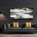 Kureful Large Canvas Wall Art Abstract Painting Modern Artwork Gold Wall Decor Living Room Decorations Black Canvas Prints Picture for Bathroom Bedroom Office 20" x 40"