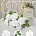 N&T NIETING Artificial Flowers 50pcs Real Touch White Flowers Artificial Roses for Decoration for DIY Wedding Bouquets Bridal Centerpieces Floral Shower Party Tables Home Arrangement