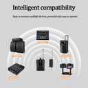 2.4G Wireless Microphone System2 Headset/Lavalier Mic with Portable Receiver&Bodypack Transmitters, 30 Frequency Channels, 50m Range for Teachers, Public Speaking, Singing, Karaoke