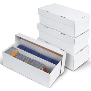 4 Pack Trading Card Storage Box - 2 Rows, Cardboard Storage Box holds 320+ Top Loaders, Graded Card Holder Organizer Case fits PSA/HGA Slabs