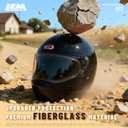 LEM Full Face Motorcycle Helmets, DOT Certified, Retro Motorcycle Helmet for Adult, Vintage Helmet, Lightweight Fiberglass Shell, for Cafe Racer, Cruising, City Commuting,(Gloss Black,Size L), Large