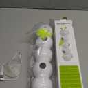 Interactive Cat Feather Toy, Automatic Fluffy Cat Teaser, Whack-a-Mole Cat Toy, USB Rechargeable, Wall-Mounted, with Suction Cup, Perfect for Indoor Cats, White