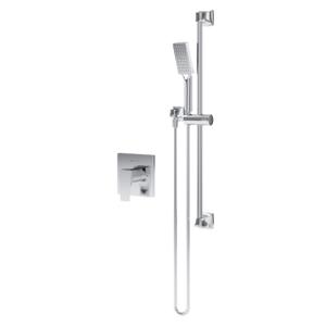Symmons Verity Hand Shower Trim with Slide Bar and Metal Hose in Polished Chrome, 30" hand shower slide bar with 60" flexible metal hose