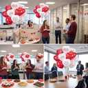 120 Set Valentine's Day Office Decor for Employees Staff Funny Work Decorations Celebrate Team Bonding for Workplace Coworker Office (Heart,Round)