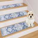 OJIA Non-Slip Stair Treads for Wooden Steps 30"x8" Indoor Stair Runner 15PCS Rubber Backed Soft Carpet Stair Treads Mat Staircase Step Treads Covers for Kids and Dogs