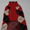 KOOLTAIL Dog Sweater Pet Knitted Clothes-Classic Plaid Pullover Turtleneck Red Fleece Dog Christmas Sweaters with Leash Hole, Thick Warm Dog Winter Clothes for Small Medium Large Dogs Cats Puppy, M-L