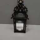 NEEDOMO Lanterns Decorative Indoor Hanging Lantern Outdoor, Vintage Metal Tabletop Decor Lantern for Patio Rustic Home, Candle Holders with Clear Glass, Home Kitchen Coffee Table Livinig Room Decor (Bronze)