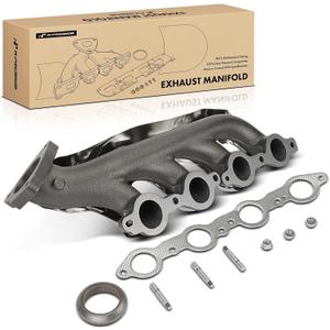 A-Premium Right Exhaust Manifold W/Gasket, Studs & Nuts & Heat Shield Compatible with Chevy, GMC & Cadillac - Silverado 1500 2500 3500, Express, Suburban, Tahoe, Avalanche,Sierra, Escalade & More