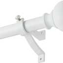 Matte White Window Curtain Rods 72 to 144 Inch, Adjustable Curtain Rod,Heavy Duty Window Rods,Thicken Sturdy Drapery Rods,Single Telescoping Decorative Curtain Rod for Window