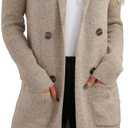 VIMPUNEC Women's Open Front Long Cardigan Sweaters Fall Casual Knit Jackets Coatigan with Pockets