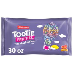 Malt-O-Meal Tootie Fruities Marshmallow Cereal, Fruity Breakfast Cereal with Marshmallows, Large Cereal for Family, 30 OZ Resealable Cereal Bag